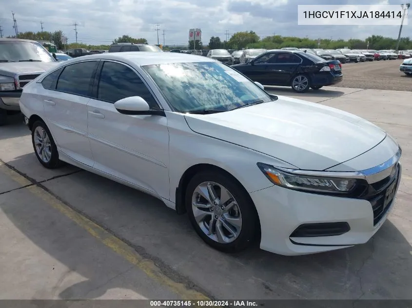 2018 Honda Accord Lx VIN: 1HGCV1F1XJA184414 Lot: 40735145