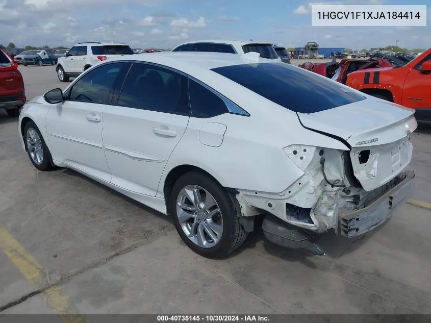 1HGCV1F1XJA184414 2018 Honda Accord Lx