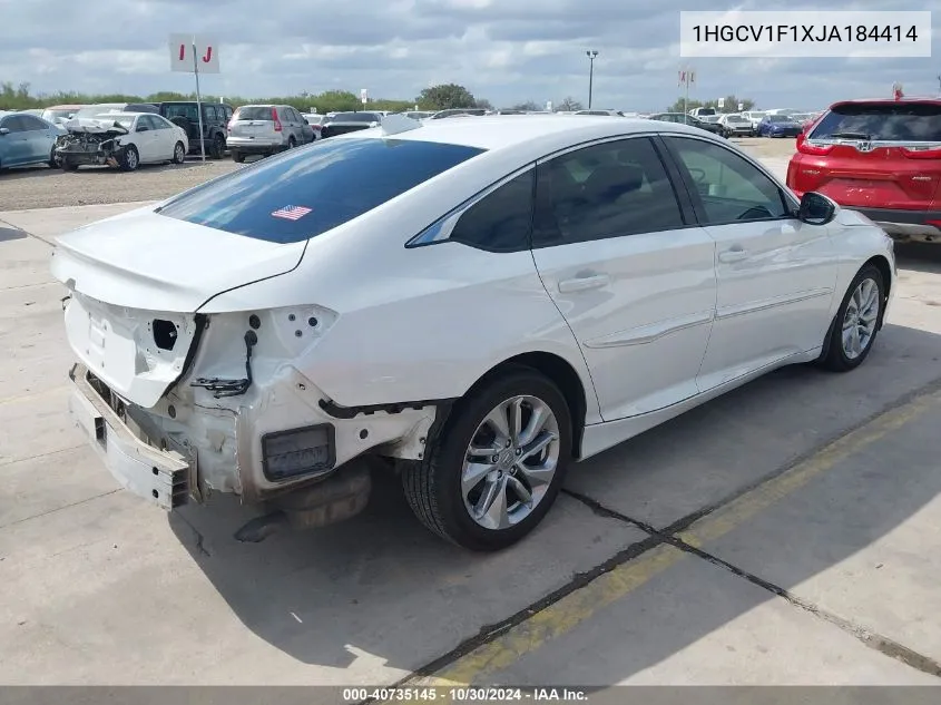 1HGCV1F1XJA184414 2018 Honda Accord Lx