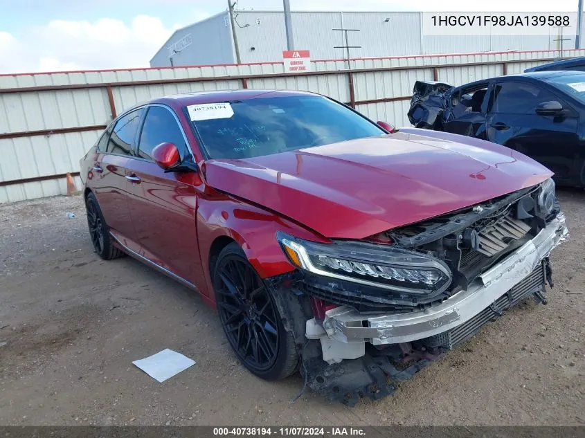 2018 Honda Accord Touring VIN: 1HGCV1F98JA139588 Lot: 40738194