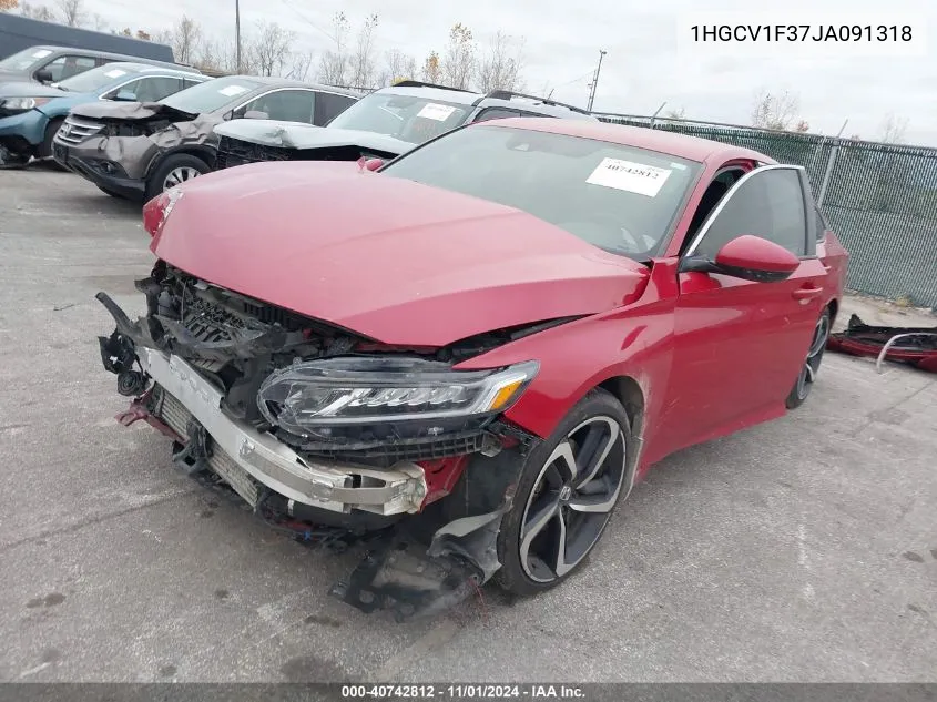 2018 Honda Accord Sport VIN: 1HGCV1F37JA091318 Lot: 40742812