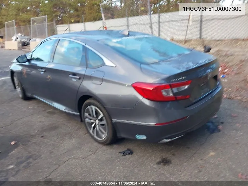 2018 Honda Accord Hybrid Ex-L VIN: 1HGCV3F51JA007300 Lot: 40749654