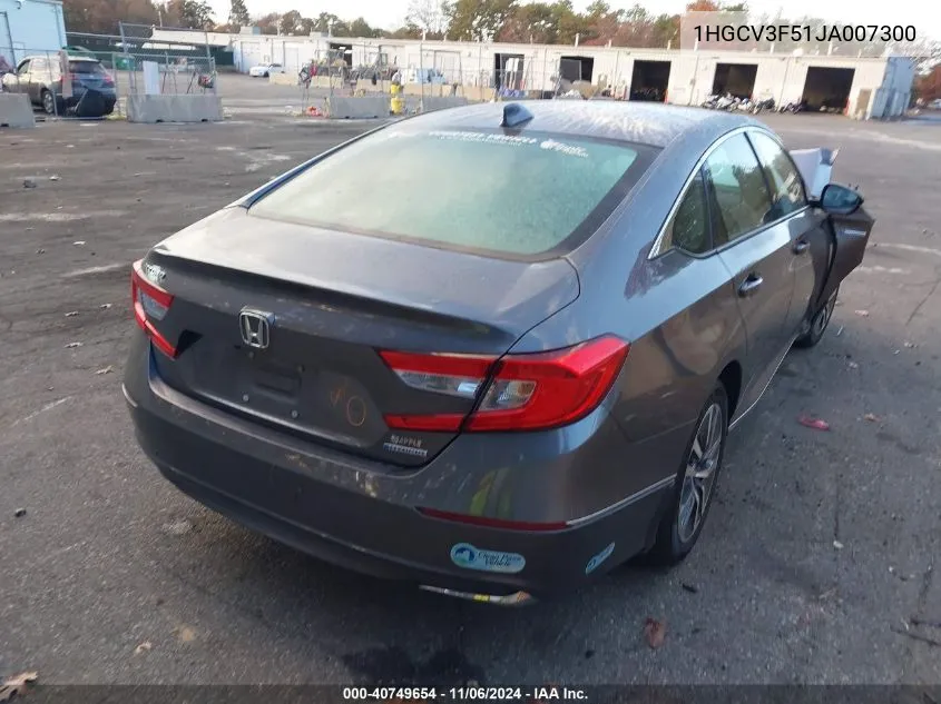 2018 Honda Accord Hybrid Ex-L VIN: 1HGCV3F51JA007300 Lot: 40749654