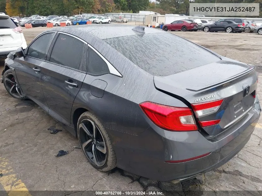 1HGCV1E31JA252487 2018 Honda Accord Sport