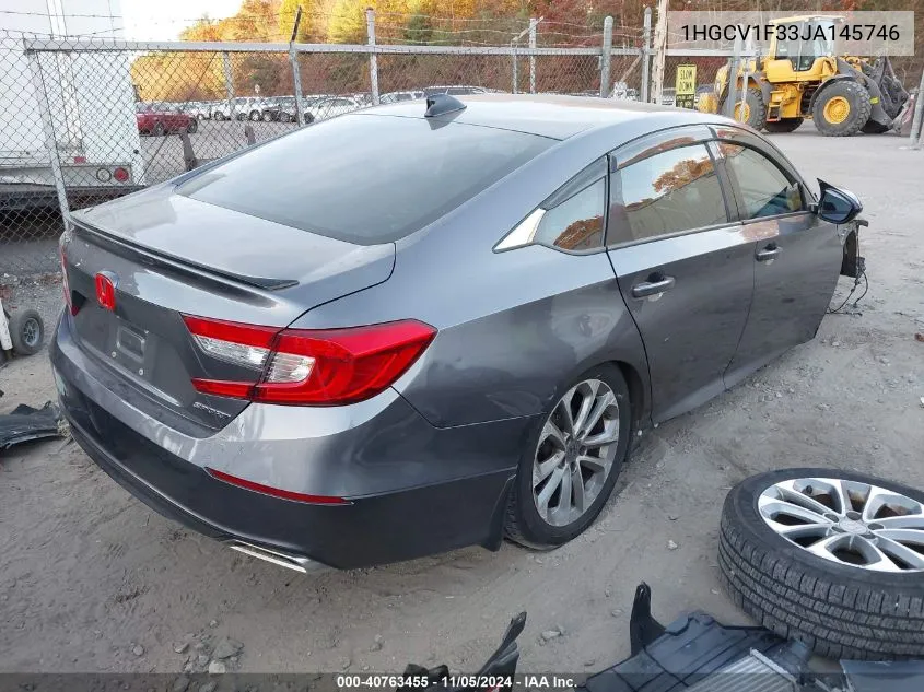 2018 Honda Accord Sport VIN: 1HGCV1F33JA145746 Lot: 40763455