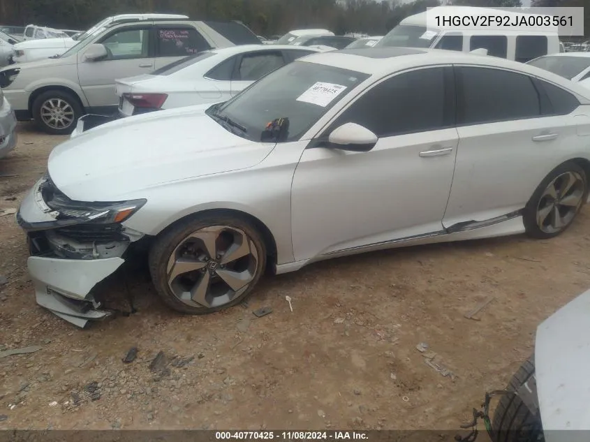 2018 Honda Accord Touring 2.0T VIN: 1HGCV2F92JA003561 Lot: 40770425