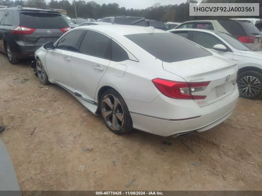 2018 Honda Accord Touring 2.0T VIN: 1HGCV2F92JA003561 Lot: 40770425