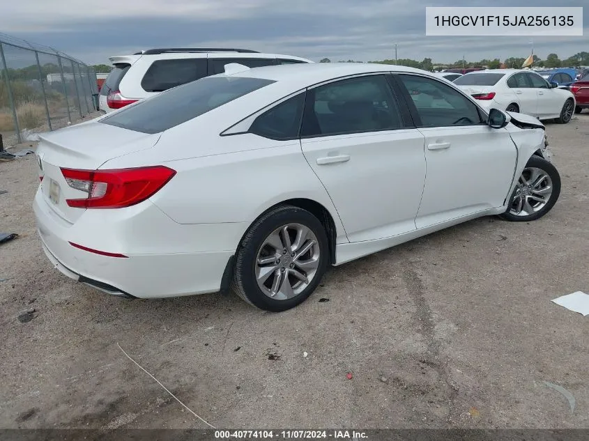 2018 Honda Accord Lx VIN: 1HGCV1F15JA256135 Lot: 40774104