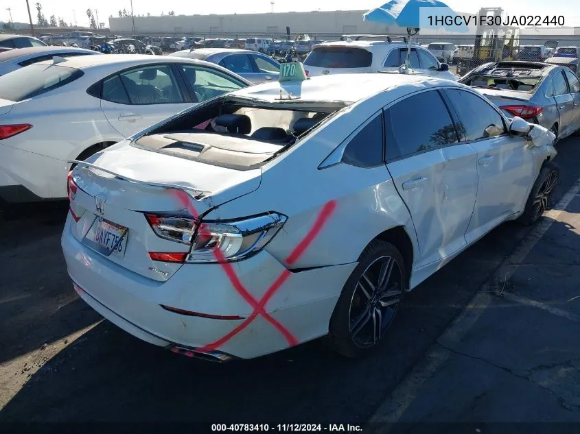 2018 Honda Accord Sport VIN: 1HGCV1F30JA022440 Lot: 40783410