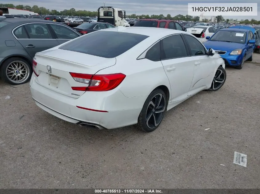 2018 Honda Accord Sport VIN: 1HGCV1F32JA028501 Lot: 40785513