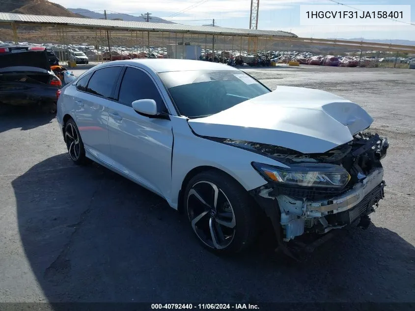 2018 Honda Accord Sport VIN: 1HGCV1F31JA158401 Lot: 40792440