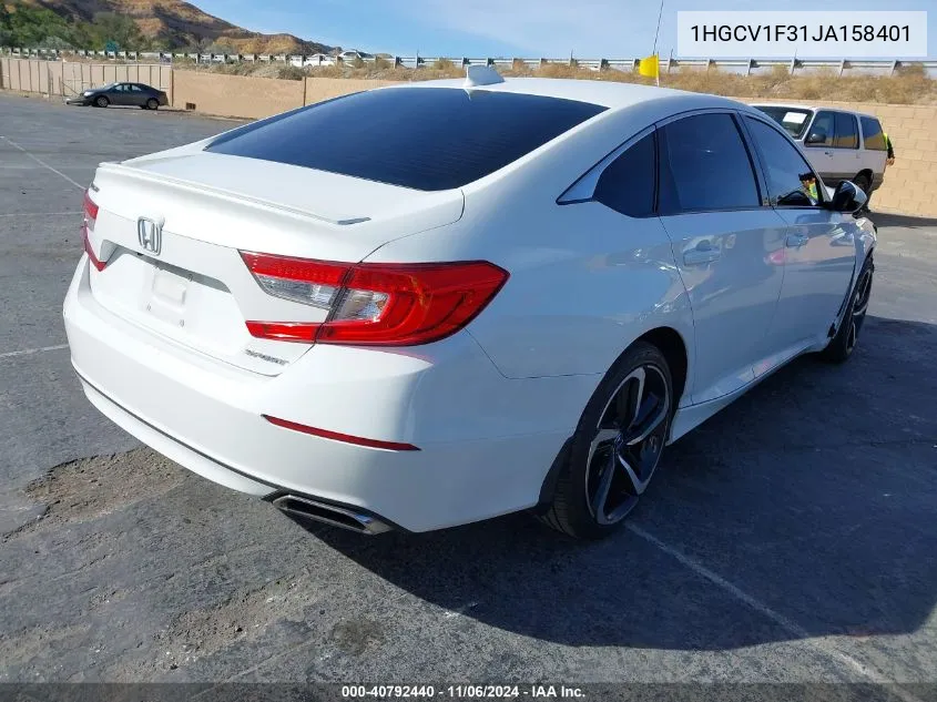 2018 Honda Accord Sport VIN: 1HGCV1F31JA158401 Lot: 40792440