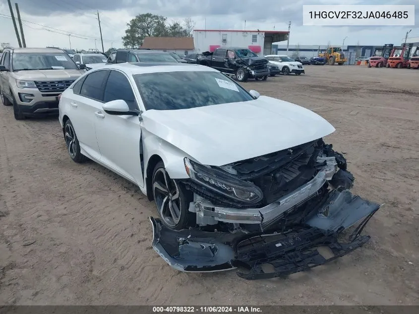 2018 Honda Accord Sport 2.0T VIN: 1HGCV2F32JA046485 Lot: 40798322