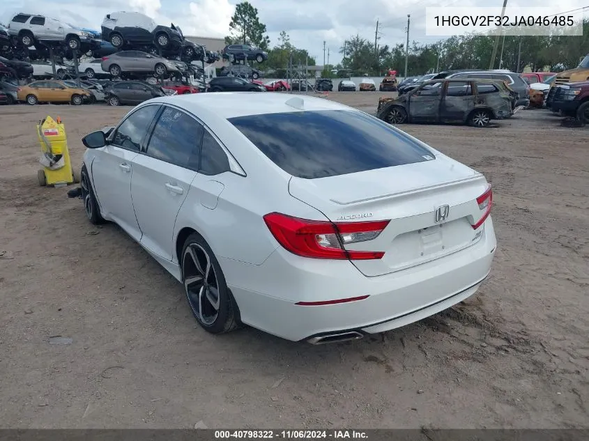 2018 Honda Accord Sport 2.0T VIN: 1HGCV2F32JA046485 Lot: 40798322