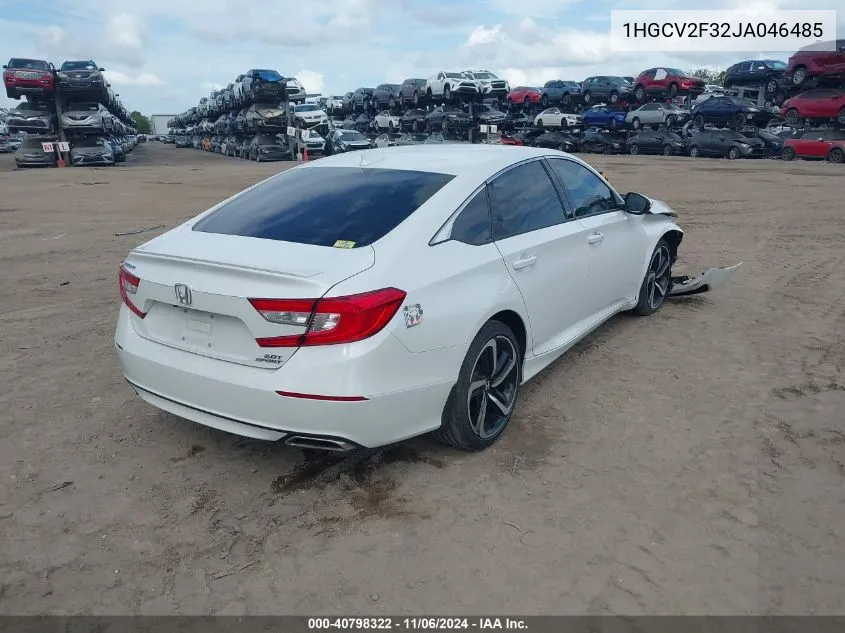 2018 Honda Accord Sport 2.0T VIN: 1HGCV2F32JA046485 Lot: 40798322