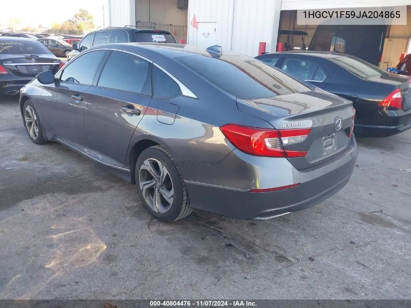 2018 Honda Accord Ex-L VIN: 1HGCV1F59JA204865 Lot: 40804476