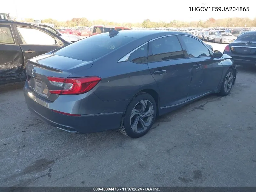 2018 Honda Accord Ex-L VIN: 1HGCV1F59JA204865 Lot: 40804476