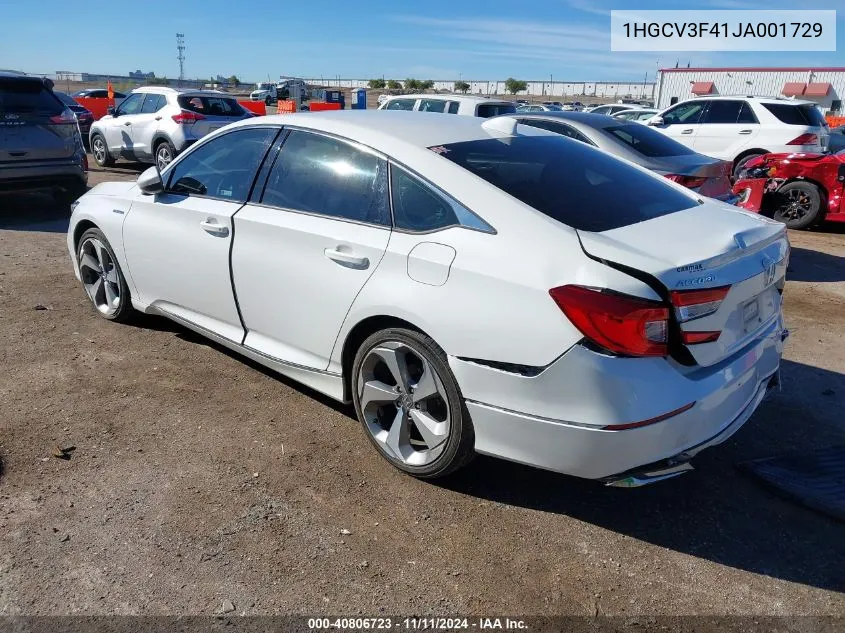 2018 Honda Accord Ex VIN: 1HGCV3F41JA001729 Lot: 40806723