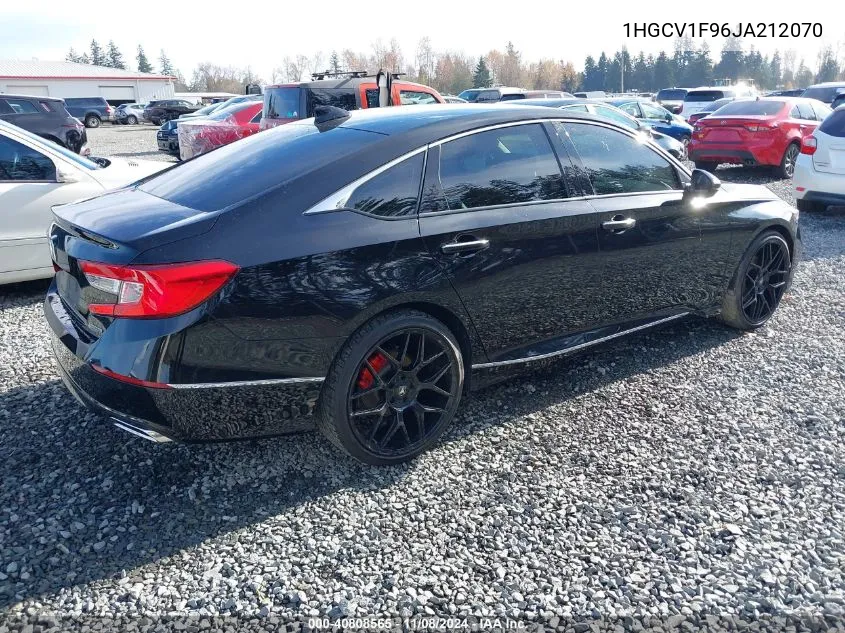 2018 Honda Accord Touring VIN: 1HGCV1F96JA212070 Lot: 40808565