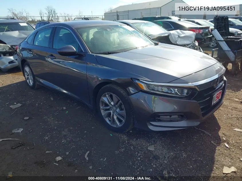 2018 Honda Accord Lx VIN: 1HGCV1F19JA095451 Lot: 40809131