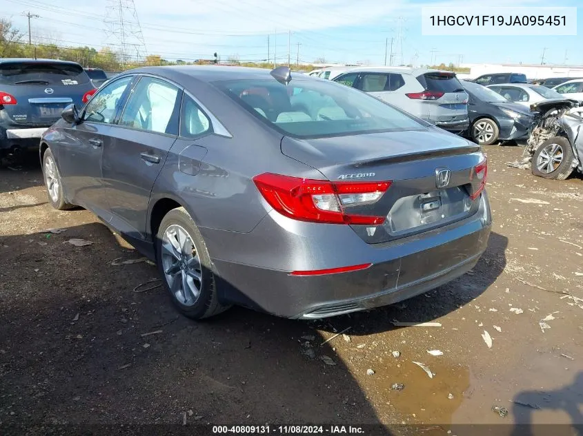 2018 Honda Accord Lx VIN: 1HGCV1F19JA095451 Lot: 40809131