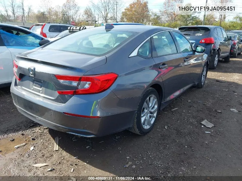 2018 Honda Accord Lx VIN: 1HGCV1F19JA095451 Lot: 40809131