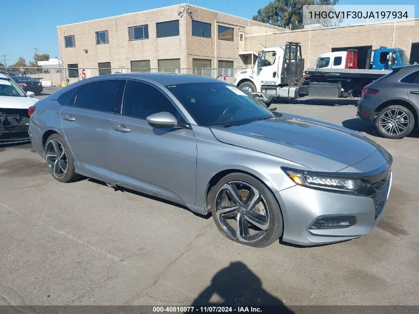 2018 Honda Accord Sport VIN: 1HGCV1F30JA197934 Lot: 40810077