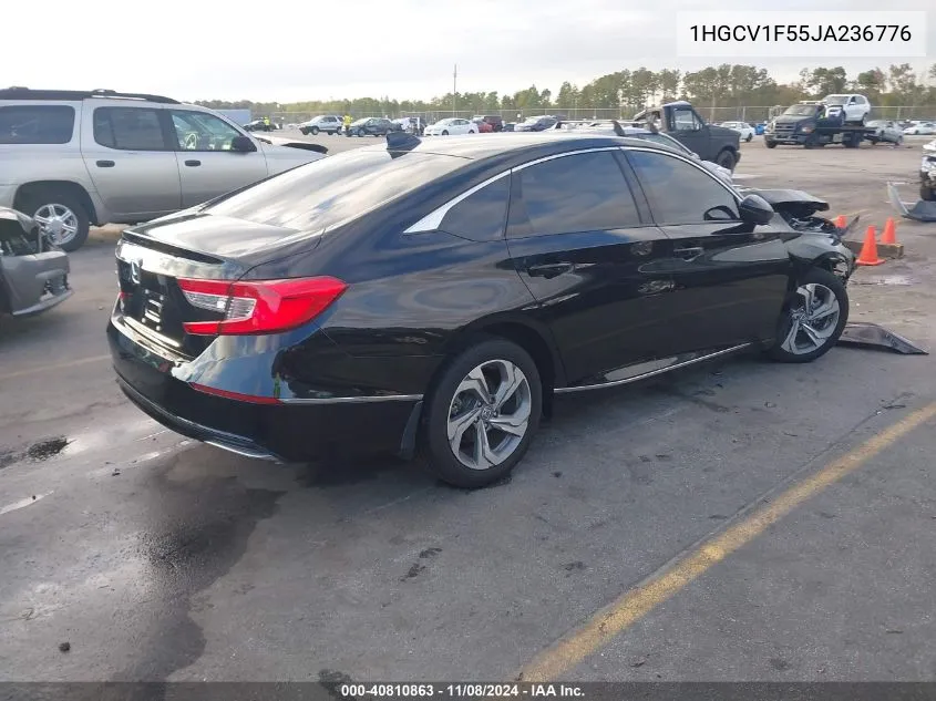 2018 Honda Accord Ex-L VIN: 1HGCV1F55JA236776 Lot: 40810863