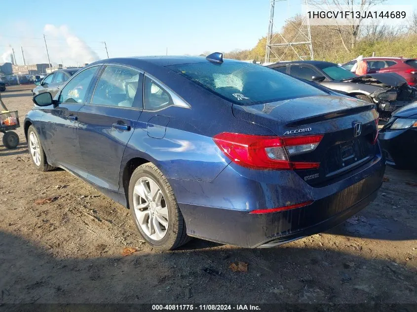 2018 Honda Accord Lx VIN: 1HGCV1F13JA144689 Lot: 40811775