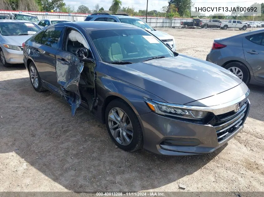 2018 Honda Accord Lx VIN: 1HGCV1F13JA100692 Lot: 40813208