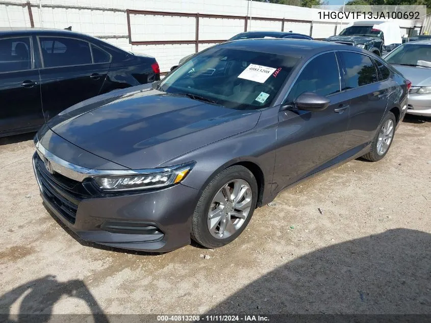 2018 Honda Accord Lx VIN: 1HGCV1F13JA100692 Lot: 40813208