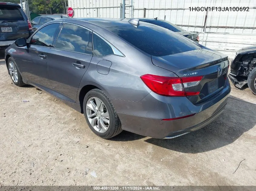 2018 Honda Accord Lx VIN: 1HGCV1F13JA100692 Lot: 40813208