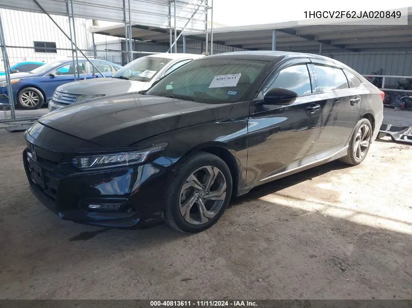 2018 Honda Accord Ex-L 2.0T VIN: 1HGCV2F62JA020849 Lot: 40813611