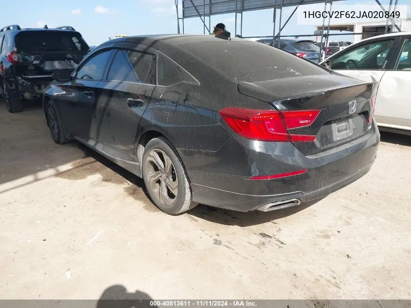 2018 Honda Accord Ex-L 2.0T VIN: 1HGCV2F62JA020849 Lot: 40813611