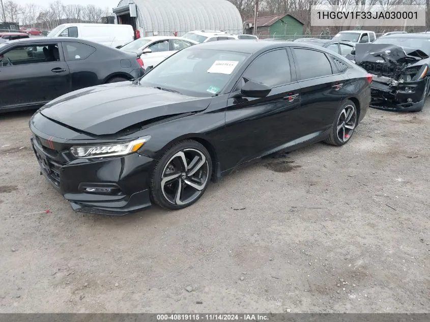 2018 Honda Accord Sport VIN: 1HGCV1F33JA030001 Lot: 40819115