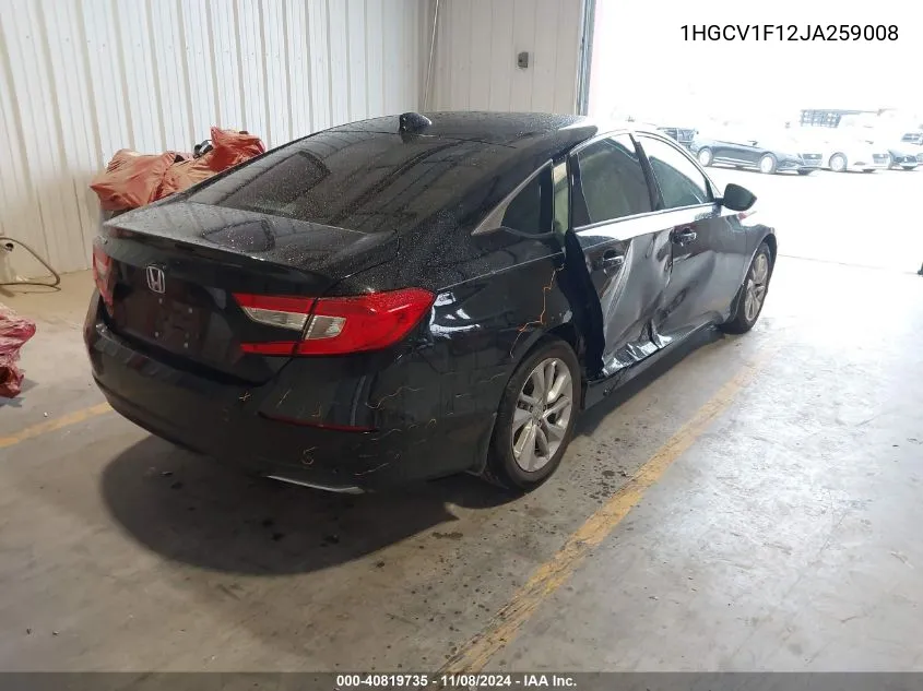 2018 Honda Accord Lx VIN: 1HGCV1F12JA259008 Lot: 40819735