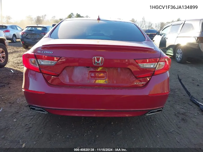 2018 Honda Accord Sport VIN: 1HGCV1F36JA134899 Lot: 40820138