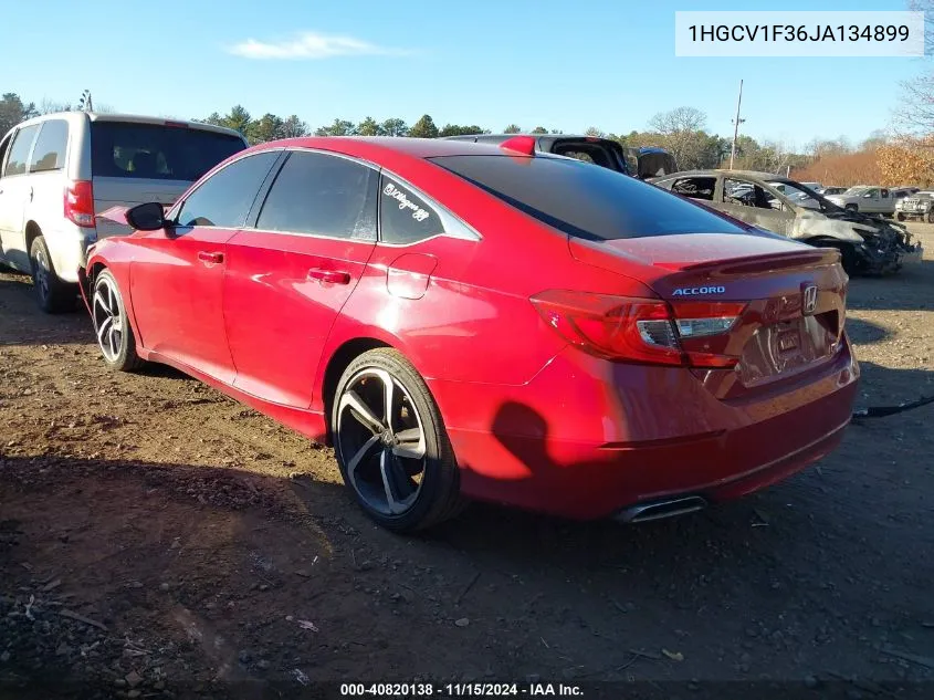 2018 Honda Accord Sport VIN: 1HGCV1F36JA134899 Lot: 40820138