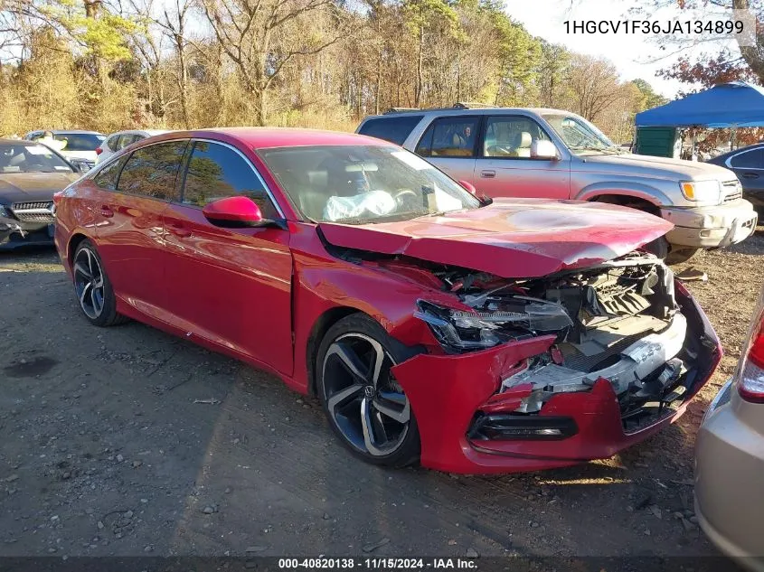 2018 Honda Accord Sport VIN: 1HGCV1F36JA134899 Lot: 40820138