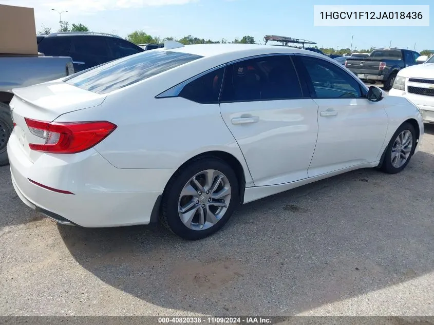 1HGCV1F12JA018436 2018 Honda Accord Lx