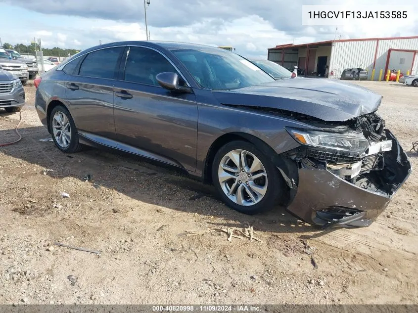 2018 Honda Accord Lx VIN: 1HGCV1F13JA153585 Lot: 40820998