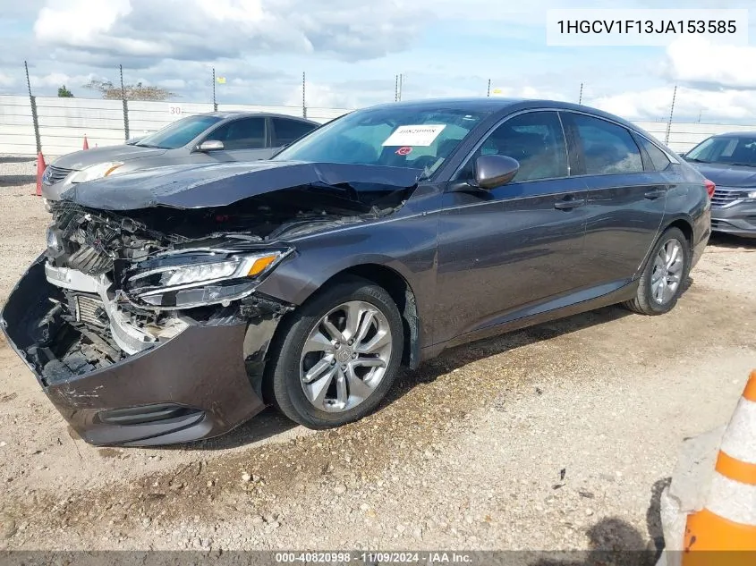 2018 Honda Accord Lx VIN: 1HGCV1F13JA153585 Lot: 40820998