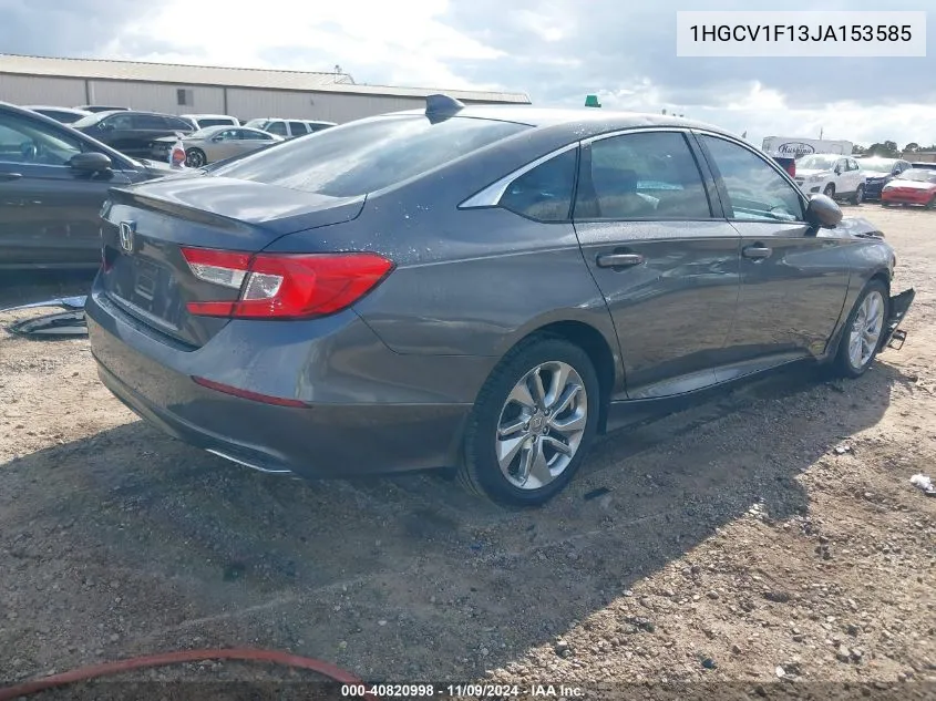 2018 Honda Accord Lx VIN: 1HGCV1F13JA153585 Lot: 40820998