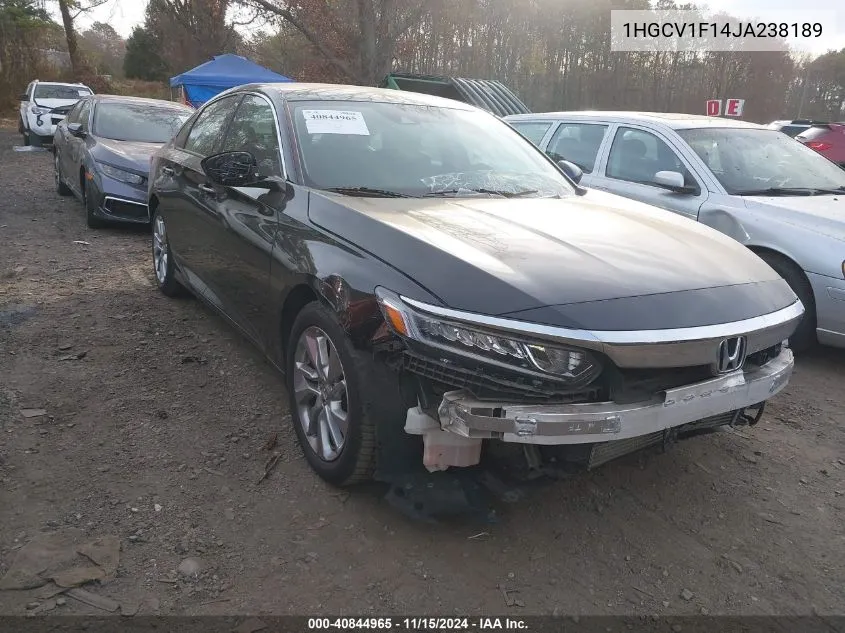 2018 Honda Accord Lx VIN: 1HGCV1F14JA238189 Lot: 40844965