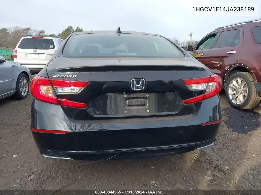 2018 Honda Accord Lx VIN: 1HGCV1F14JA238189 Lot: 40844965