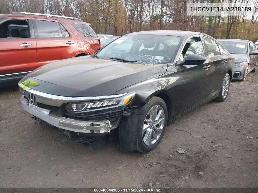 2018 Honda Accord Lx VIN: 1HGCV1F14JA238189 Lot: 40844965