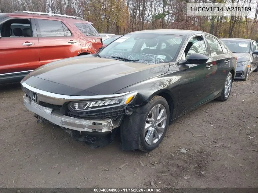 2018 Honda Accord Lx VIN: 1HGCV1F14JA238189 Lot: 40844965