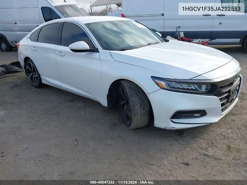 2018 Honda Accord Sport VIN: 1HGCV1F35JA222553 Lot: 40847332