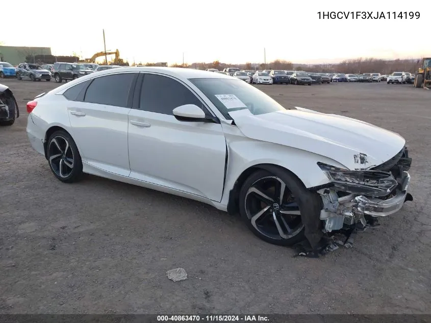 2018 Honda Accord Sport VIN: 1HGCV1F3XJA114199 Lot: 40863470