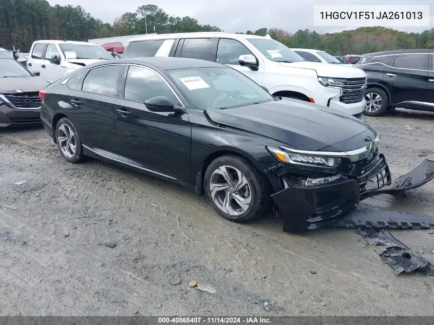 2018 Honda Accord Ex-L VIN: 1HGCV1F51JA261013 Lot: 40865407